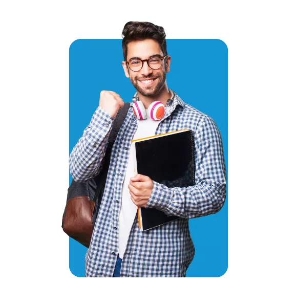 Estudante aproveitando um evento